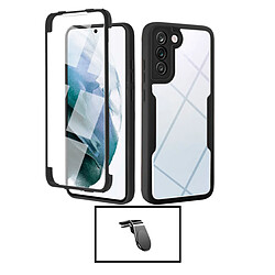 PHONECARE Kit Coque Anti-Crash 360 Protection + Support Magnétique L Conduite en Toute Sécurité pour Samsung Galaxy S22+ Plus 5G - Noir