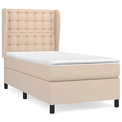 vidaXL Sommier à lattes de lit avec matelas Cappuccino 100x200 cm