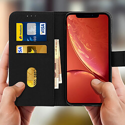 Avis Avizar Housse Apple iPhone XR Etui Clapet Porte-carte Fonction Support Vidéo Noire