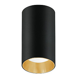 Luminaire de surface Maclean MCE458 B/G tube, spot, rond, aluminium, GU10, 55x100mm, noir/or