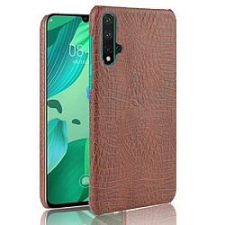 Wewoo Coque PC antichoc texture crocodile + PU pour Huawei Nova 5 / Nova 5 Pro marron