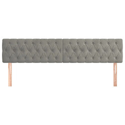 Avis Maison Chic Lot de 2 Têtes de lit design pour chambre - Décoration de lit Gris clair 100x7x78/88 cm Velours -MN27971