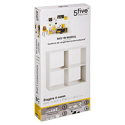 Avis Atmosphera, Createur D'Interieur Etagère 4 Cases Mix - P. 32 cm x H. 67,5 cm - Blanc