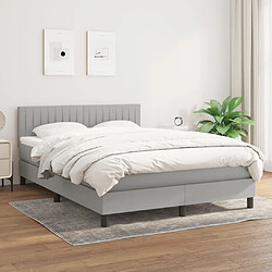 Maison Chic Lit Adulte - Lit simple Lit à sommier tapissier avec matelas moelleux - Meuble de Chambre - Gris clair 140x200cm Tissu -MN25797