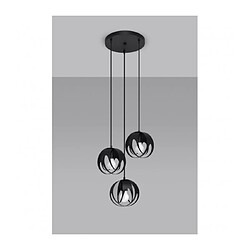 Luminaire Center Suspension Tulos Cluster Acier Noir 3 ampoules 117cm