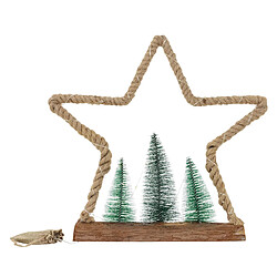 Ecd Germany Étoile de Noël en jute avec éclairage LED 3 sapins petit sac en jute 45 LED