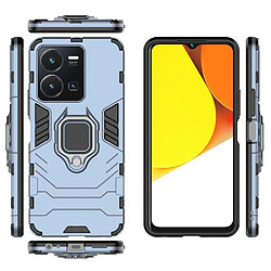 Htdmobiles Coque pour Vivo Y22 / Y22s / Y35 - housse etui rigide anti choc + film ecran - BLEU FONCE