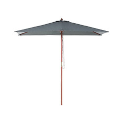 Beliani Parasol de jardin en bois avec toile gris foncé 144 x 195 cm FLAMENCO