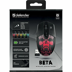 Souris sans-fil Defender Beta GM-707L Noir Multicouleur 1600 dpi pas cher