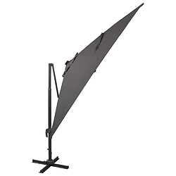 ComfortXL Parasol Déporté Avec Mât Et Lumières LED Anthracite 300 Cm