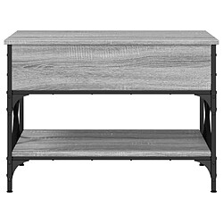 ComfortXL Table Basse Sonoma Gris 70x50x50 Cm Bois D'ingénierie Et Métal pas cher