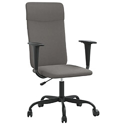 Helloshop26 Chaise fauteuil siège de bureau informatique étude réglable en hauteur foncé tissu gris 02_0024070