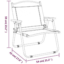 vidaXL Chaises de camping lot de 2 Noir 54x43x59 cm Tissu Oxford pas cher