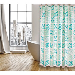 MSV Rideau de douche Polyester SINTRA 180x200cm QUALITÉ PREMIUM Turquoise - Anneaux inclus