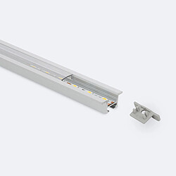 Acheter Ledkia Profilé Aluminium Encastré Plafond avec Clips 1m pour Rubans LED jusqu'à 12mm Capot translucide 1 m