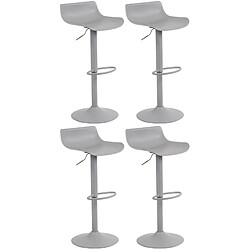 Decoshop26 Tabourets de bar x4 avec repose-pieds hauteur réglable desing moderne en plastique gris et métal gris 10_0004499