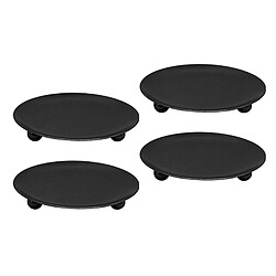 4x Fer Bougeoir Plaque Bougeoir Table Stand Décor De Noël Noir