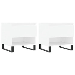 vidaXL Tables basses 2 pcs blanc 50x46x50 cm bois d'ingénierie