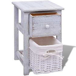 Acheter Maison Chic Table de chevet Table de Nuit Meuble de Rangement Bois Blanc