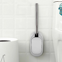 Universal Ongles Brosse de nettoyage de toilette gratuite avec base montée sur la paroi Poignée en acier inoxydable Porte-brosse de toilette Outil de nettoyage de la salle de bains de l'hôtel à domicile | Porte-brosse