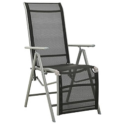 Maison Chic Lot de 2 Chaises de jardin,Fauteuil d'extérieur Textilène et aluminium Argenté -MN34812