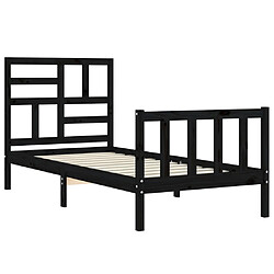 Acheter vidaXL Cadre de lit sans matelas noir bois de pin massif