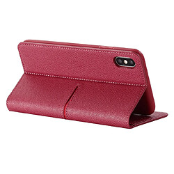 Wewoo Housse Coque Pour iPhone XR GEBEI Etui de protection en cuir à rabat horizontal avec supportlogements cartesportefeuille et cadre photo vin rouge pas cher