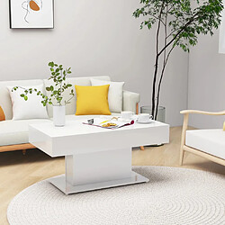 vidaXL Table basse blanc brillant 96x50x45 cm bois d'ingénierie