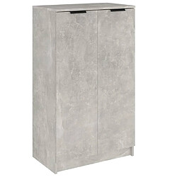 Maison Chic Armoire à Chaussures Gris béton,Meuble de Rangement à Chaussures 59x35x100 cm Bois d'ingénierie -MN73362