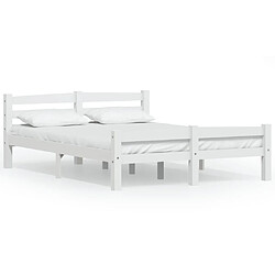 Maison Chic Lit adulte - Lit simple Cadre de lit,Structure du lit Contemporain Blanc Bois de pin massif 120x200 cm -MN46806