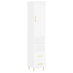 vidaXL Buffet haut Blanc 34,5x34x180 cm Bois d'ingénierie