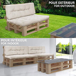 Avis Vounot Lot de 2 Coussins pour palettes en bois beige