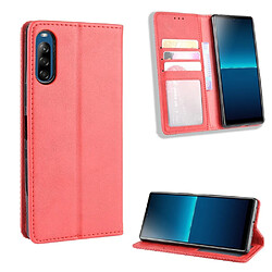 Etui en PU auto-absorbé rétro rouge pour votre Sony Xperia L4