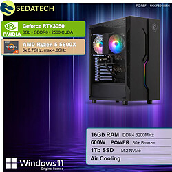 Sedatech PC Gamer • AMD Ryzen 5 5600X • RTX3050 • 16Go RAM • 1To SSD M.2 • Windows 11