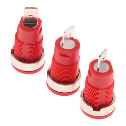 Avis 5pcs 4mm prise banane prise de sécurité du panneau de fixation du support de liaison borne 32a rouge