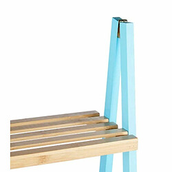 Berilo Etagère de salle de bains Bleu Naturel Bambou Bois de pin 40 x 109,3 x 30 cm