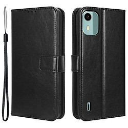 Htdmobiles Housse pour Nokia C12 / C12 Pro / C12 Plus - etui coque pochette portefeuille + verre trempe - NOIR