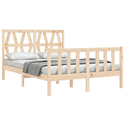 Acheter Maison Chic Cadre/structure de lit avec tête de lit pour adulte - Lit Moderne Chambre 120x200 cm bois massif -MN64277