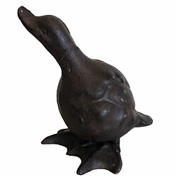 L'Héritier Du Temps Statuette de Canard ou Cane Objet Décoratif en Fonte Patinée Marron 8x10x11cm