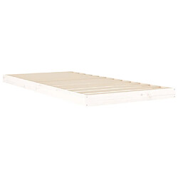 Avis vidaXL Cadre de lit sans matelas blanc 90x200 cm bois de pin massif