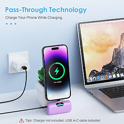 SANAG Mini Batterie Externe Pour Iphone 5000Mah, M À Niveau 15W Pd 3.0A Charge Rapide,Compact Et Léger Power Bank Écran Lcd Chargeur Portable Compatible Avec Iphone 14/14 Pro /13/12/11/X/8/7/6-Pourpre pas cher