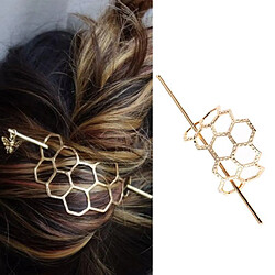 Bâton à Cheveux Boho En Alliage Métallique En Forme Géométrique De Support De Pain Bun Cage Gold