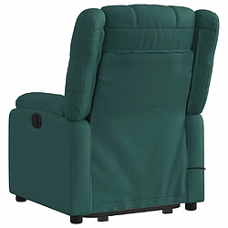 Acheter Maison Chic Fauteuil Relax pour salon, Fauteuil inclinable de massage Vert foncé Tissu -GKD73869