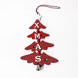 Wewoo 2 pcs noël en bois peint pendentif décoratif arbre de créatif lettre cloche décoration rouge