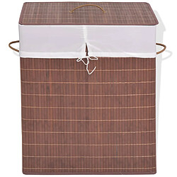 vidaXL Panier à linge rectangulaire Bambou Marron