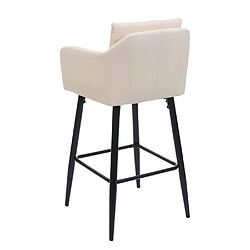 Acheter Mendler Tabouret de bar HWC-H93, tabouret de comptoir, repose-pieds métal ~ similicuir crème-beige