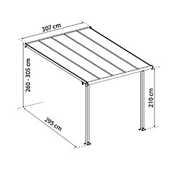 Pergola 9.1m² gris anthracite - 704215 - PALRAM