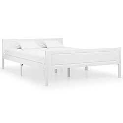 Maison Chic Lit adulte - Lit simple Cadre de lit,Structure du lit Contemporain Bois de pin massif Blanc 160x200 cm -MN74845