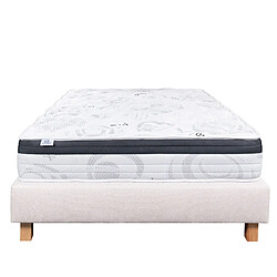 LUXURY LITERIE Ensemble matelas Sleeplux 140x190 cm + sommier beige ep20cm