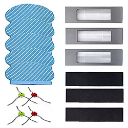 Tissu de nettoyage Filtres Brosses Latérales Ensemble pour Ecovacs Deebot OZMO 920 950 Aspirateur Pièces, 3XFilters, 4XSide Brosse 5XMop Caillot